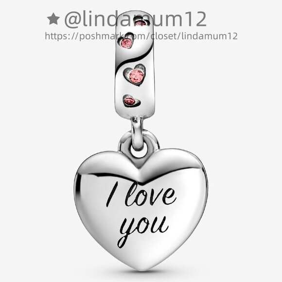 Pandora silver dangle with pink cubic zirconia and shaded pink enamel - Picture 3 of 6